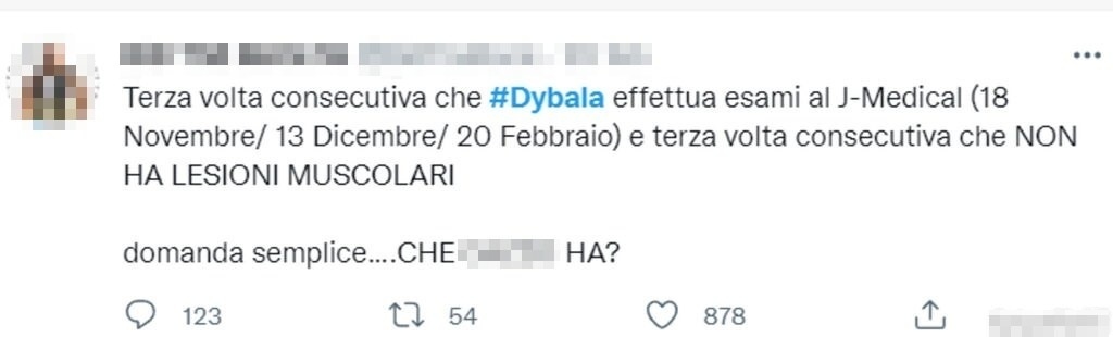 Tweet Dybala 