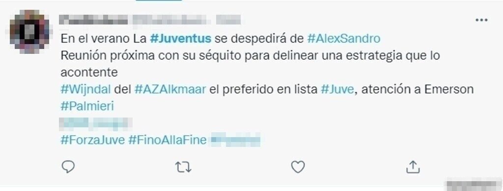 Tweet Alex Sandro 