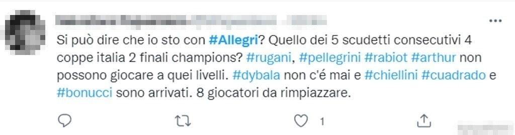 Tweet Allegri 