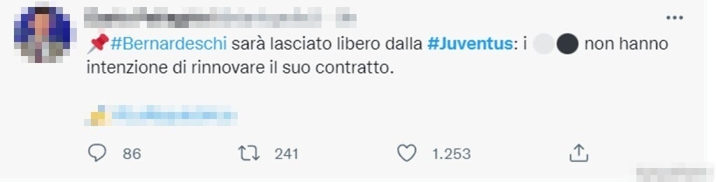 Tweet Bernardeschi 