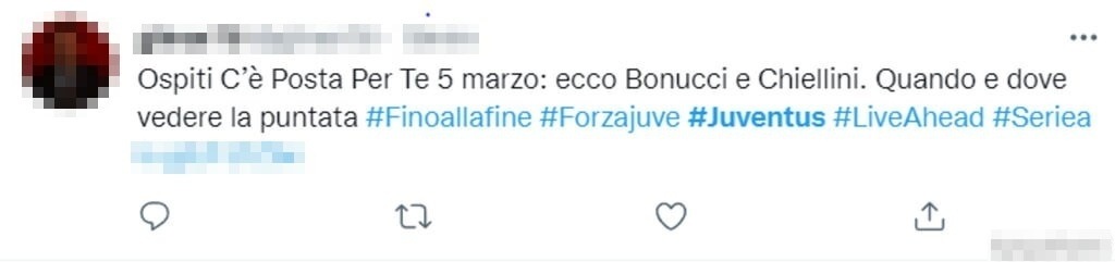 Tweet Bonucci e Chiellini 