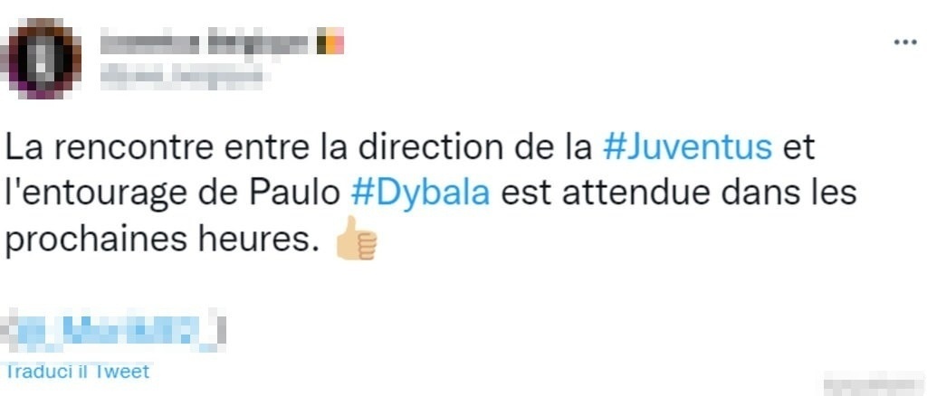 Tweet Dybala 