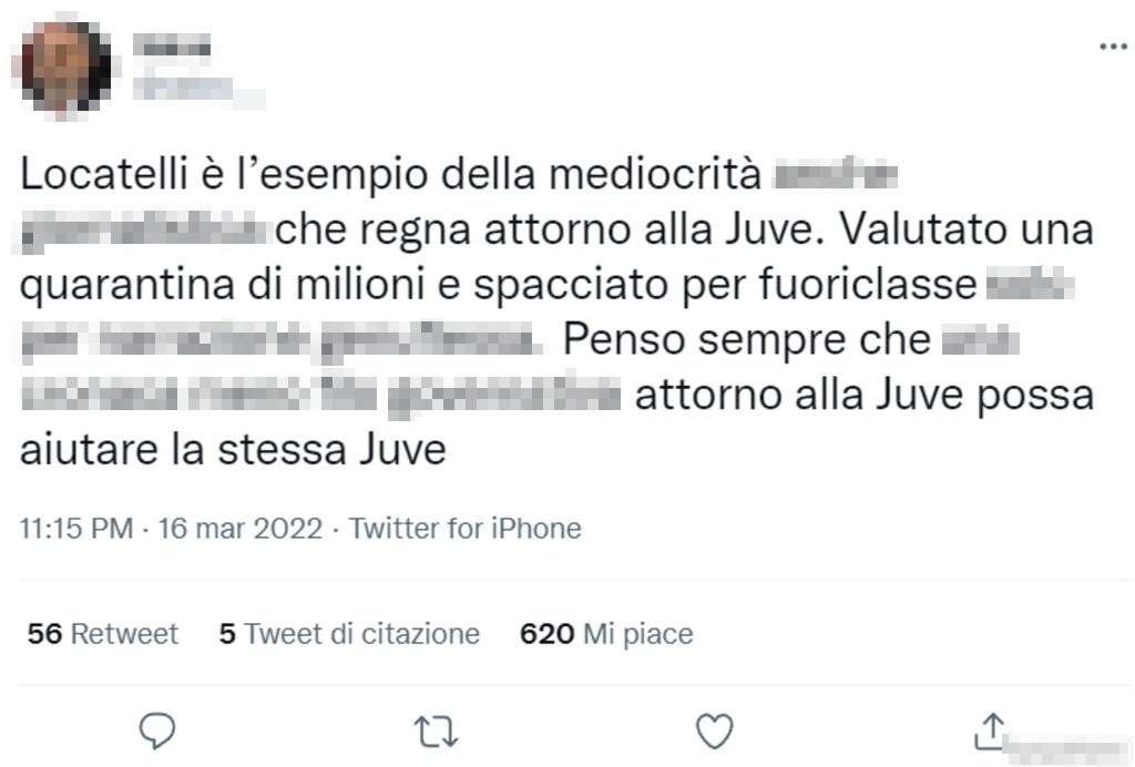 Tweet Locatelli 