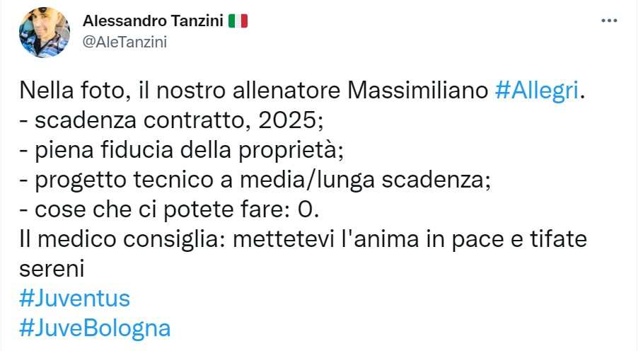 Massimiliano Allegri Juventus (Twitter)