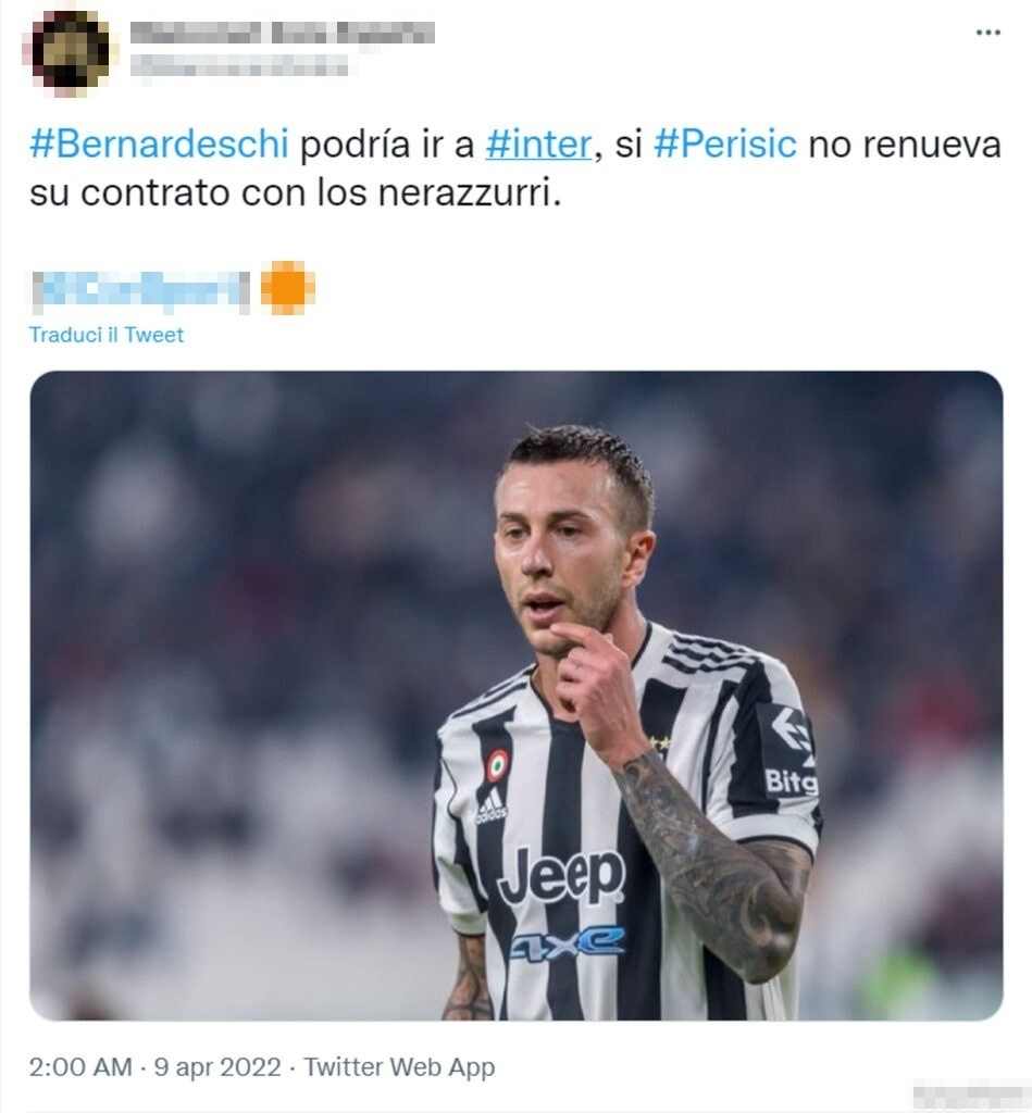 Tweet Bernardeschi 