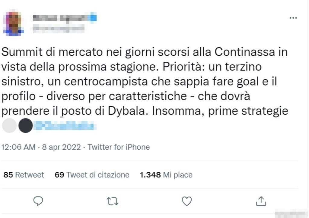 Tweet mercato