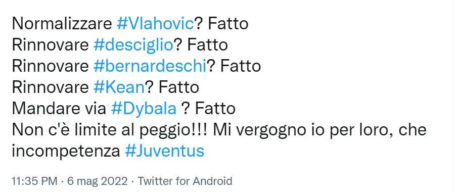 Allegri Juventus (Twitter)