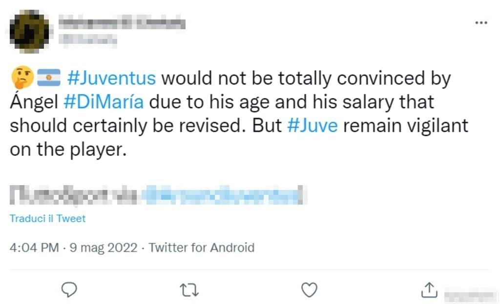 Calciomercato Juventus Di Maria Ad Un Passo Poi Salta Tutto È Colpa