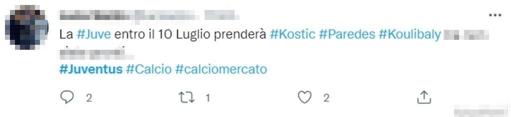 Tweet mercato