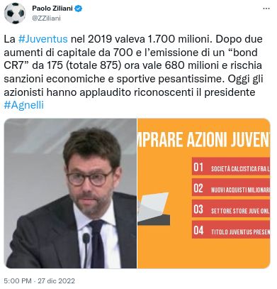 Agnelli tweet