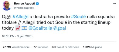 Soulè tweet