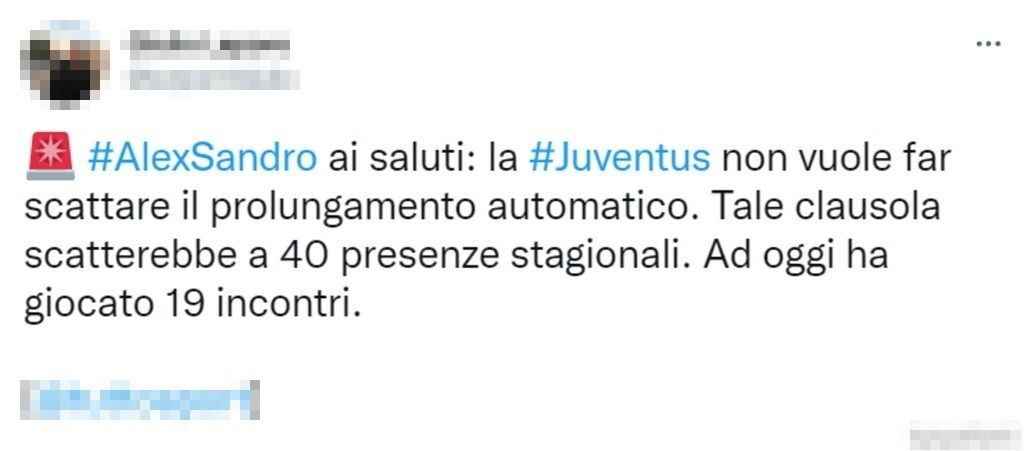 Tweet Alex Sandro 